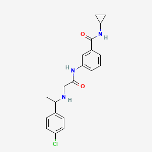 molecular formula C20H22ClN3O2 B2921143 3-(2-{[1-(4-chlorophenyl)ethyl]amino}acetamido)-N-cyclopropylbenzamide CAS No. 930511-13-0
