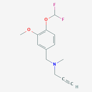 molecular formula C13H15F2NO2 B2921144 {[4-(Difluoromethoxy)-3-methoxyphenyl]methyl}(methyl)(prop-2-yn-1-yl)amine CAS No. 1252313-68-0
