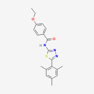 molecular formula C20H21N3O2S B2921152 4-ethoxy-N-[5-(2,4,6-trimethylphenyl)-1,3,4-thiadiazol-2-yl]benzamide CAS No. 391228-03-8