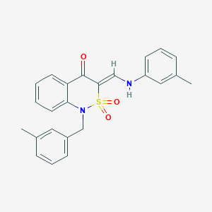 molecular formula C24H22N2O3S B2921153 (Z)-1-(3-甲基苄基)-3-((间甲苯胺)亚甲基)-1H-苯并[c][1,2]噻嗪-4(3H)-酮 2,2-二氧化物 CAS No. 892298-47-4