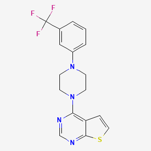 molecular formula C17H15F3N4S B2921157 4-(4-(3-(三氟甲基)苯基)哌嗪-1-基)噻吩并[2,3-d]嘧啶 CAS No. 851789-97-4