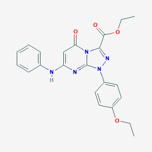 molecular formula C22H21N5O4 B292117 Ethyl 7-anilino-1-(4-ethoxyphenyl)-5-oxo-1,5-dihydro[1,2,4]triazolo[4,3-a]pyrimidine-3-carboxylate 