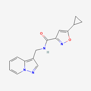 molecular formula C15H14N4O2 B2921172 5-环丙基-N-(吡唑并[1,5-a]吡啶-3-基甲基)异恶唑-3-甲酰胺 CAS No. 1396880-13-9