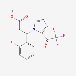 molecular formula C15H11F4NO3 B2921175 3-(2-氟苯基)-3-[2-(2,2,2-三氟乙酰)-1H-吡咯-1-基]丙酸 CAS No. 866019-25-2