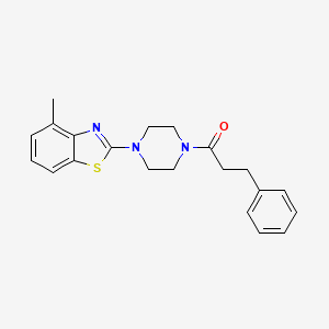 molecular formula C21H23N3OS B2921176 1-[4-(4-甲基-1,3-苯并噻唑-2-基)哌嗪-1-基]-3-苯基丙-1-酮 CAS No. 897475-26-2