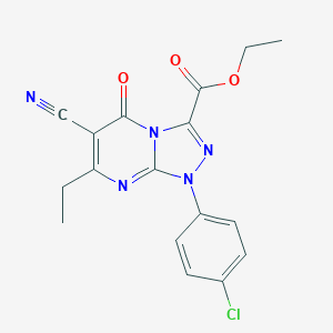 Ethyl 1-(4-chlorophenyl)-6-cyano-7-ethyl-5-oxo-1,5-dihydro[1,2,4]triazolo[4,3-a]pyrimidine-3-carboxylate