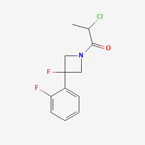molecular formula C12H12ClF2NO B2921190 2-Chloro-1-[3-fluoro-3-(2-fluorophenyl)azetidin-1-yl]propan-1-one CAS No. 2411262-05-8