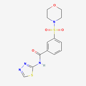 molecular formula C13H14N4O4S2 B2921207 3-(Morpholine-4-sulfonyl)-N-[1,3,4]thiadiazol-2-yl-benzamide CAS No. 330445-74-4