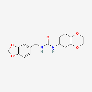 molecular formula C17H22N2O5 B2921212 1-(Benzo[d][1,3]dioxol-5-ylmethyl)-3-(octahydrobenzo[b][1,4]dioxin-6-yl)urea CAS No. 1902908-81-9