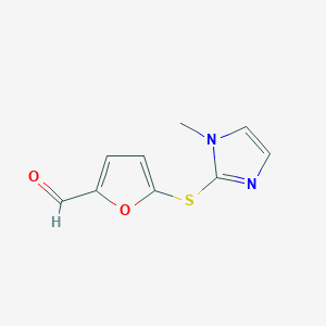 molecular formula C9H8N2O2S B2921218 5-[(1-甲基-1H-咪唑-2-基)硫烷基]呋喃-2-甲醛 CAS No. 874591-15-8