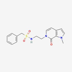 molecular formula C17H19N3O3S B2921223 N-(2-(1-甲基-7-氧代-1H-吡咯并[2,3-c]吡啶-6(7H)-基)乙基)-1-苯甲磺酰胺 CAS No. 2034331-81-0