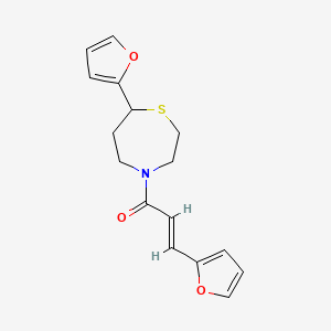 molecular formula C16H17NO3S B2921251 (E)-3-(呋喃-2-基)-1-(7-(呋喃-2-基)-1,4-噻氮杂环-4-基)丙-2-烯-1-酮 CAS No. 1799241-99-8