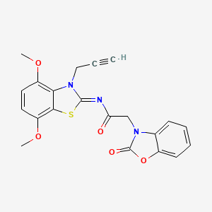 B2921252 (E)-N-(4,7-dimethoxy-3-(prop-2-yn-1-yl)benzo[d]thiazol-2(3H)-ylidene)-2-(2-oxobenzo[d]oxazol-3(2H)-yl)acetamide CAS No. 1173347-68-6