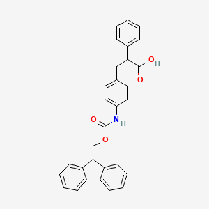 molecular formula C30H25NO4 B2921254 3-[4-(9H-芴-9-基甲氧羰基氨基)苯基]-2-苯基丙酸 CAS No. 2241129-27-9