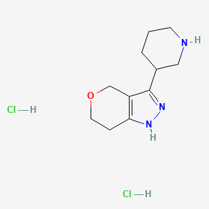 3-Piperidin-3-yl-1,4,6,7-tetrahydropyrano[4,3-c]pyrazole;dihydrochloride