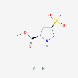 molecular formula C7H14ClNO4S B2921264 Methyl (2S,4R)-4-methylsulfonylpyrrolidine-2-carboxylate;hydrochloride CAS No. 2375248-23-8