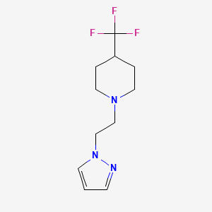 molecular formula C11H16F3N3 B2921266 1-(2-Pyrazol-1-ylethyl)-4-(trifluoromethyl)piperidine CAS No. 2034294-79-4