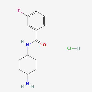 molecular formula C13H18ClFN2O B2921271 N-[(1R*,4R*)-4-Aminocyclohexyl]-3-fluorobenzamide hydrochloride CAS No. 1286274-92-7