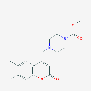 molecular formula C19H24N2O4 B2921274 Ethyl 4-[(6,7-dimethyl-2-oxochromen-4-yl)methyl]piperazine-1-carboxylate CAS No. 849055-60-3