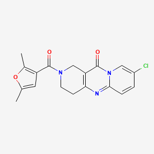 molecular formula C18H16ClN3O3 B2921275 8-chloro-2-(2,5-dimethylfuran-3-carbonyl)-3,4-dihydro-1H-dipyrido[1,2-a:4',3'-d]pyrimidin-11(2H)-one CAS No. 2034273-25-9