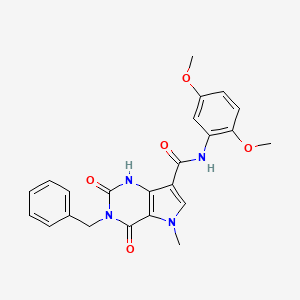 molecular formula C23H22N4O5 B2921278 3-benzyl-N-(2,5-dimethoxyphenyl)-5-methyl-2,4-dioxo-2,3,4,5-tetrahydro-1H-pyrrolo[3,2-d]pyrimidine-7-carboxamide CAS No. 921536-96-1