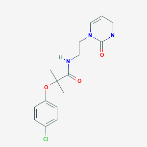 molecular formula C16H18ClN3O3 B2921281 2-(4-chlorophenoxy)-2-methyl-N-(2-(2-oxopyrimidin-1(2H)-yl)ethyl)propanamide CAS No. 2189499-30-5