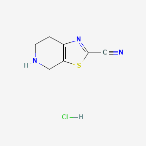 molecular formula C7H8ClN3S B2921282 4H,5H,6H,7H-[1,3]thiazolo[5,4-c]pyridine-2-carbonitrile hydrochloride CAS No. 1864015-71-3