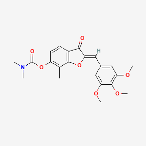 molecular formula C22H23NO7 B2921283 (2Z)-7-甲基-3-氧代-2-(3,4,5-三甲氧基苄叉亚甲基)-2,3-二氢-1-苯并呋喃-6-基二甲基氨基甲酸酯 CAS No. 859664-24-7