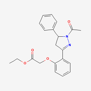 molecular formula C21H22N2O4 B2921285 2-[2-(1-乙酰-5-苯基-4,5-二氢-1H-吡唑-3-基)苯氧基]乙酸乙酯 CAS No. 876941-36-5