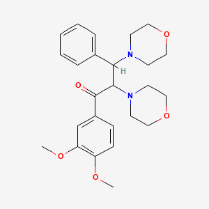 B2921298 1-(3,4-Dimethoxyphenyl)-2,3-dimorpholino-3-phenylpropan-1-one CAS No. 438488-01-8