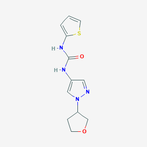 molecular formula C12H14N4O2S B2921302 1-(1-(四氢呋喃-3-基)-1H-吡唑-4-基)-3-(噻吩-2-基)脲 CAS No. 1797020-89-3