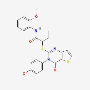N-(2-methoxyphenyl)-2-{[3-(4-methoxyphenyl)-4-oxo-3H,4H-thieno[3,2-d]pyrimidin-2-yl]sulfanyl}butanamide