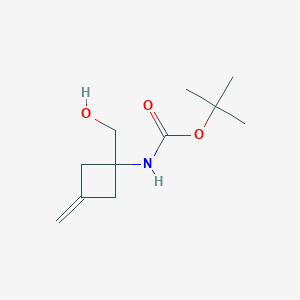 molecular formula C11H19NO3 B2921320 Tert-butyl N-[1-(hydroxymethyl)-3-methylidenecyclobutyl]carbamate CAS No. 2503202-21-7