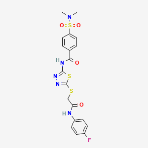 4-(dimethylsulfamoyl)-N-[5-[2-(4-fluoroanilino)-2-oxoethyl]sulfanyl-1,3,4-thiadiazol-2-yl]benzamide
