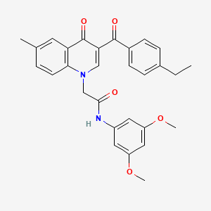 molecular formula C29H28N2O5 B2921322 N-(3,5-二甲氧基苯基)-2-(3-(4-乙基苯甲酰)-6-甲基-4-氧代喹啉-1(4H)-基)乙酰胺 CAS No. 898360-65-1