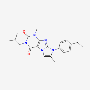 molecular formula C21H25N5O2 B2921328 8-(4-ethylphenyl)-3-isobutyl-1,7-dimethyl-1H-imidazo[2,1-f]purine-2,4(3H,8H)-dione CAS No. 877643-81-7