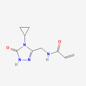 molecular formula C9H12N4O2 B2921333 N-[(4-Cyclopropyl-5-oxo-1H-1,2,4-triazol-3-yl)methyl]prop-2-enamide CAS No. 2305483-61-6