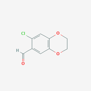molecular formula C9H7ClO3 B2921334 7-Chloro-2,3-dihydrobenzo[b][1,4]dioxine-6-carbaldehyde CAS No. 911485-93-3