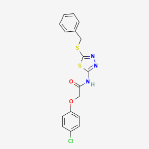 molecular formula C17H14ClN3O2S2 B2921342 N-(5-benzylsulfanyl-1,3,4-thiadiazol-2-yl)-2-(4-chlorophenoxy)acetamide CAS No. 393565-79-2