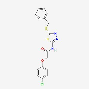 molecular formula C17H14ClN3O2S2 B2921342 N-(5-苄基硫代-1,3,4-噻二唑-2-基)-2-(4-氯苯氧基)乙酰胺 CAS No. 393565-79-2