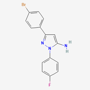 molecular formula C15H11BrFN3 B2921343 3-(4-bromophenyl)-1-(4-fluorophenyl)-1H-pyrazol-5-amine CAS No. 618098-14-9