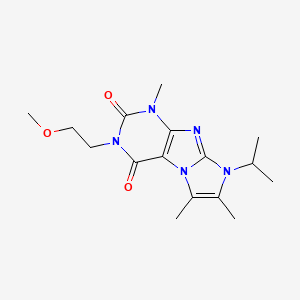 molecular formula C16H23N5O3 B2921345 2-(2-甲氧基乙基)-4,7,8-三甲基-6-丙-2-基嘌呤[7,8-a]咪唑-1,3-二酮 CAS No. 878734-81-7