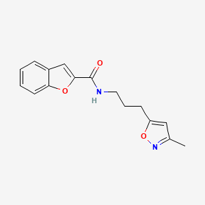 molecular formula C16H16N2O3 B2921349 N-(3-(3-甲基异恶唑-5-基)丙基)苯并呋喃-2-甲酰胺 CAS No. 2034384-37-5