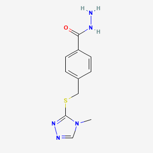 molecular formula C11H13N5OS B2921354 4-{[(4-甲基-4H-1,2,4-三唑-3-基)硫烷基]甲基}苯甲酰肼 CAS No. 379254-42-9