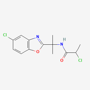 B2921356 2-Chloro-N-[2-(5-chloro-1,3-benzoxazol-2-yl)propan-2-yl]propanamide CAS No. 2411246-30-3