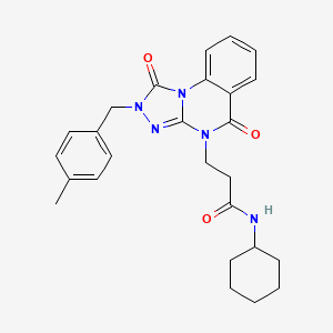 molecular formula C26H29N5O3 B2921358 N-(3-氟苯基)-4-({[(5-苯基-2-噻吩基)磺酰基]氨基}甲基)苯甲酰胺 CAS No. 1251692-16-6