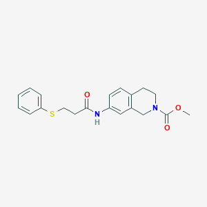 molecular formula C20H22N2O3S B2921363 methyl 7-(3-(phenylthio)propanamido)-3,4-dihydroisoquinoline-2(1H)-carboxylate CAS No. 1448075-09-9