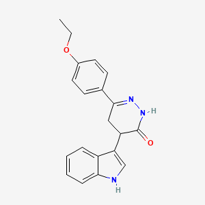 molecular formula C20H19N3O2 B2921371 6-(4-ethoxyphenyl)-4-(1H-indol-3-yl)-4,5-dihydro-3(2H)-pyridazinone CAS No. 78860-86-3