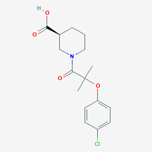 (3S)-1-[2-(4-Chlorophenoxy)-2-methylpropanoyl]piperidine-3-carboxylic acid