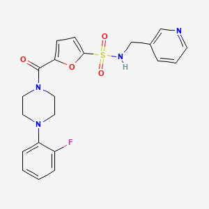 5-(4-(2-fluorophenyl)piperazine-1-carbonyl)-N-(pyridin-3-ylmethyl)furan-2-sulfonamide